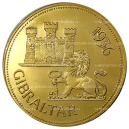 Монетовидный жетон 1 крона 1936 года Гибралтар (паттерн Едварда VIII)
