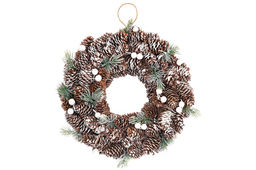 Новогоднее украшение венок 35*35*8 см Снежный лес круг - Elan gallery фото 7