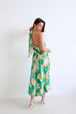 Martichelli Платье зелёное с принтом  фото 5