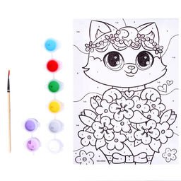 Картина по номерам ?Котёнок в букете?, 21 ? 15 см - Школа талантов фото 5