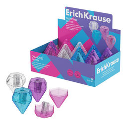 Точилка ErichKrause "Diamond Glitter" (60056) 1 отверстие, с контейнером, цвет в ассорт.