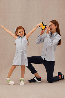 U. S. Polo Assn Синее тканое платье без рукавов для девочки - U.s. polo assn фото 4