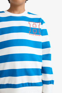 Bisiklet Yaka _izgili Sweatshirt Erkek _ocuk - Defacto фото 5