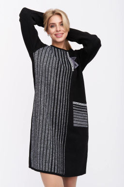 ЗЛАТА Платье С 1564/черно-серый