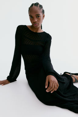 Maxivestido en punto pointelle - H&m фото 4