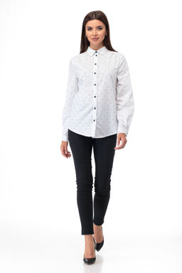 Рубашка ANELLI 738 белый с синим принтом  фото 3