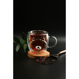 Кружка с двойными стенками «Панда», 300 мл, стекло, прозрачная