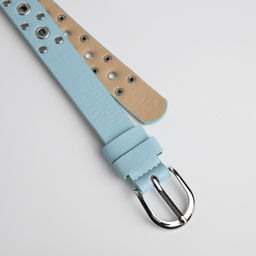 Ремень женский, ширина 2.3 см, люверсы, пряжка металл, цвет голубой - Simaland фото 3