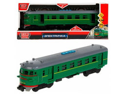 . ЖД "Электричка" 19 см, металл двери, инерц, зеленый, кор. арт.COMTRAIN-19-GN
