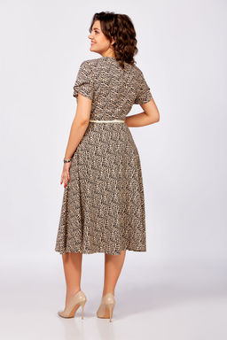 Платье Swallow 836 бежевые камушки на чёрном фото 3