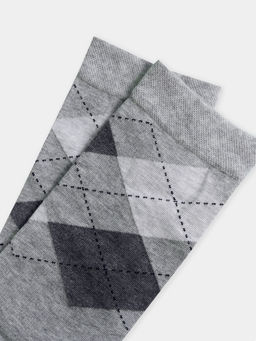 Цена за 5 пар! Носки мужские серые с рисунком в виде ромбов серый меланж 017K-2194 - Mark formelle фото 4