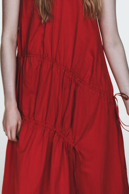 NYLON MIDI DRESS WITH TIES - Zara фото 12