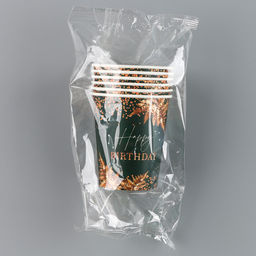 Цена за 2 шт. Стакан одноразовый бумажный "Happy Birthday", набор 6 шт, 250 см