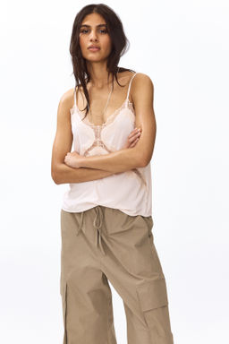 Top en punto roma con detalles de encaje - H&m фото 6