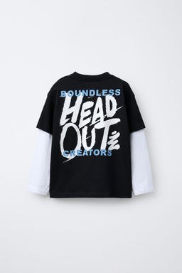 DOUBLE SLEEVE GRAFFITI T-SHIRT - Zara фото 2