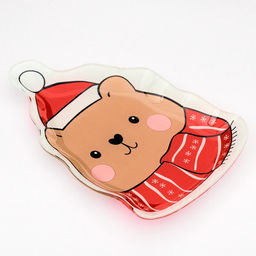 Тарелка новогодняя плоская «Медведь», 13.8×20.5 см