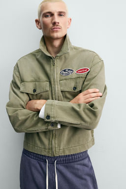 CAZADORA CROPPED FIT PARCHES / Khaki - Zara фото 5