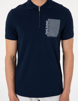 Lacivert Slim Fit Polo Yaka Ti__rt