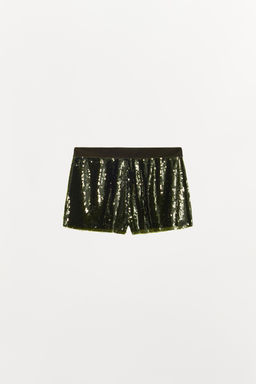 COMBINED SEQUIN SHORTS - Zara фото 4