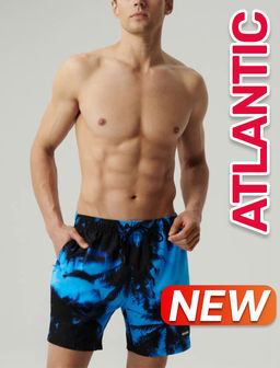ATLANTIC KMB-227 Шорты мужские пляжные 4Way Stretch Palms голубой + черный