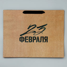 Цена за 2 шт. Пакет подарочный крафтовый, упаковка, С 23 февраля, L 40?31?11.5 см