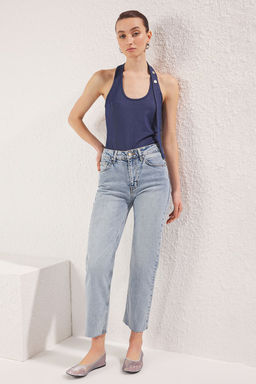 Ac?k Mavi Normal Bel Duz Kesim Comfort Straight Jeans TWOSS25JE00097