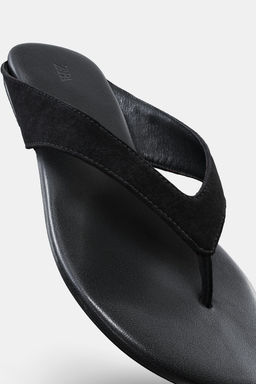 FLAT LEATHER SANDALS - Zara фото 7