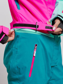 Горнолыжный комбинезон женский зимний бирюзового цвета 2327Br