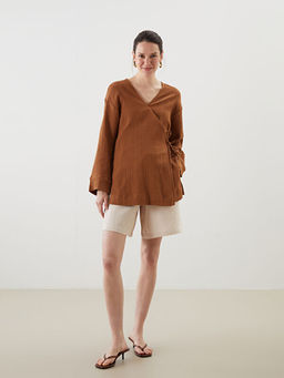 Kruvaze Yaka Dokulu Kad?n Kimono