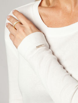 VILATTE / Джемпер из премиального хлопка в рубчик.  фото 3