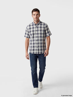 Regular Fit Ekose Poplin Erkek G?mlek