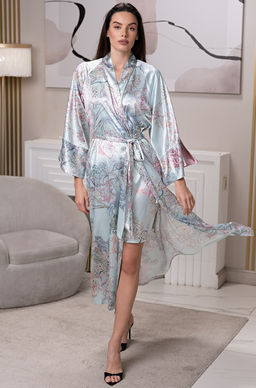 Gabriel 4529 Длинный запашной халат Mia-Amore с широким длинным рукавом фото 2