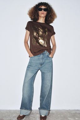 METALLIC SHORT SLEEVE T-SHIRT - Zara фото 4