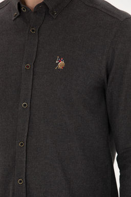 U. S. Polo Assn / Мужская черная базовая рубашка с длинным рукавом - U.s. polo assn фото 21