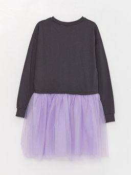 Bisiklet Yaka Bask?l? Uzun Kollu K?z ?ocuk Elbise - Waikiki фото 2