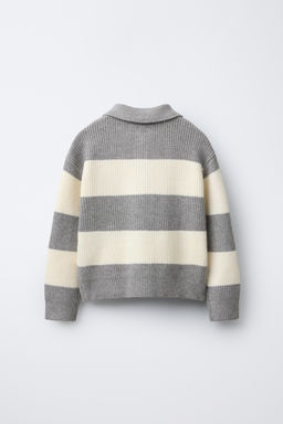 STRIPED KNIT POLO SWEATER - Zara фото 2
