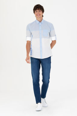 U. S. Polo Assn Мужская синяя рубашка с длинным рукавом - U.s. polo assn фото 18