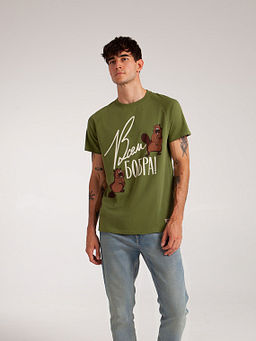 Футболка ЗАПОРОЖЕЦ Vsem Bobra KHAKI  фото 3