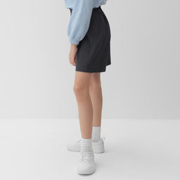 Юбка - шорты школьная для девочки MINAKU: Casual Collection, серая, рост 128 см