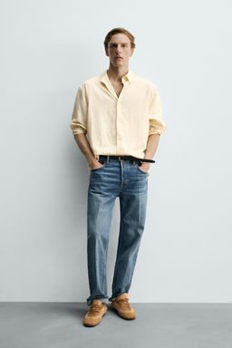 CAMISA FLUIDA RAYAS / Amarillo