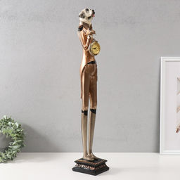 Фигурка-часы настольные полистоун «Пёс дворецкий», 12.5×10.5×67 см
