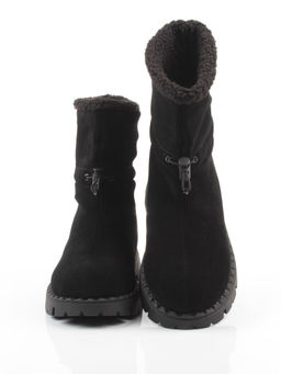 04-PAL273-1Z BLACK Ботинки зимние женские (натуральная замша, 100% шерсть)