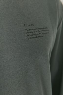 TRENDYOL MAN Mint Bisiklet Yaka Oversize/Genis Kesim Fit Minimal Yaz? Bask?l? Sweatshirt TMNAW23SW00237 - Trendyolmilla фото 8