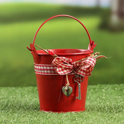 Кашпо «Ведерко Рустад», 10×10×9 см, красное