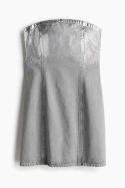 Vestido bandeau en denim brillante - H&m фото 4