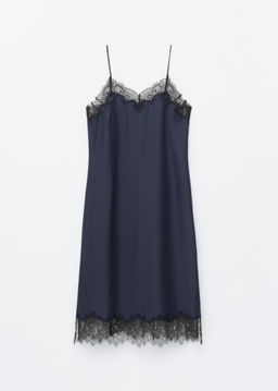 Vestido midi lencero de seda