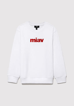 Miav Bask?l? Beyaz Sweatshirt - Mavi фото 3