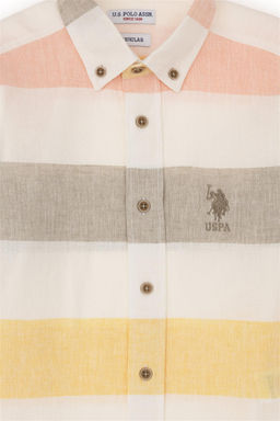 Рубашка цвета хаки с длинным рукавом для мальчика Неожиданная скидка в корзине - U.s. polo assn фото 4