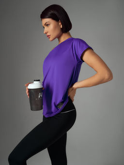 Футболка свободного силуэта удлиненная на одно плечо - NEVERLATE фото 3