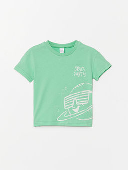 Bisiklet Yaka K?sa Kollu Bask?l? Erkek Bebek Ti??rt